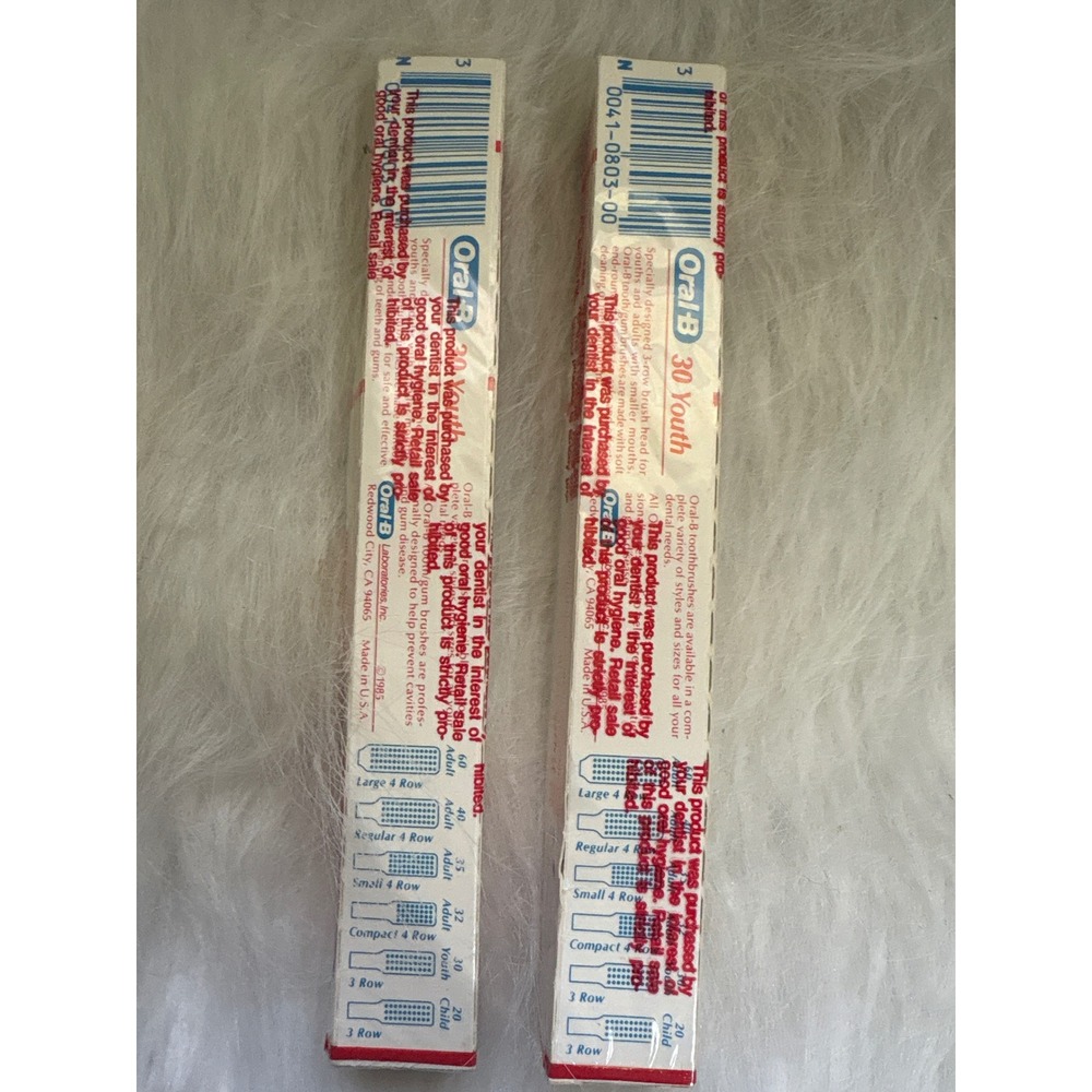 Oral-B Youth‎ 30 3 Row Toothbrushes Vintage Soft End-Rounded Bristles New Sealed - Picture 2 of 4